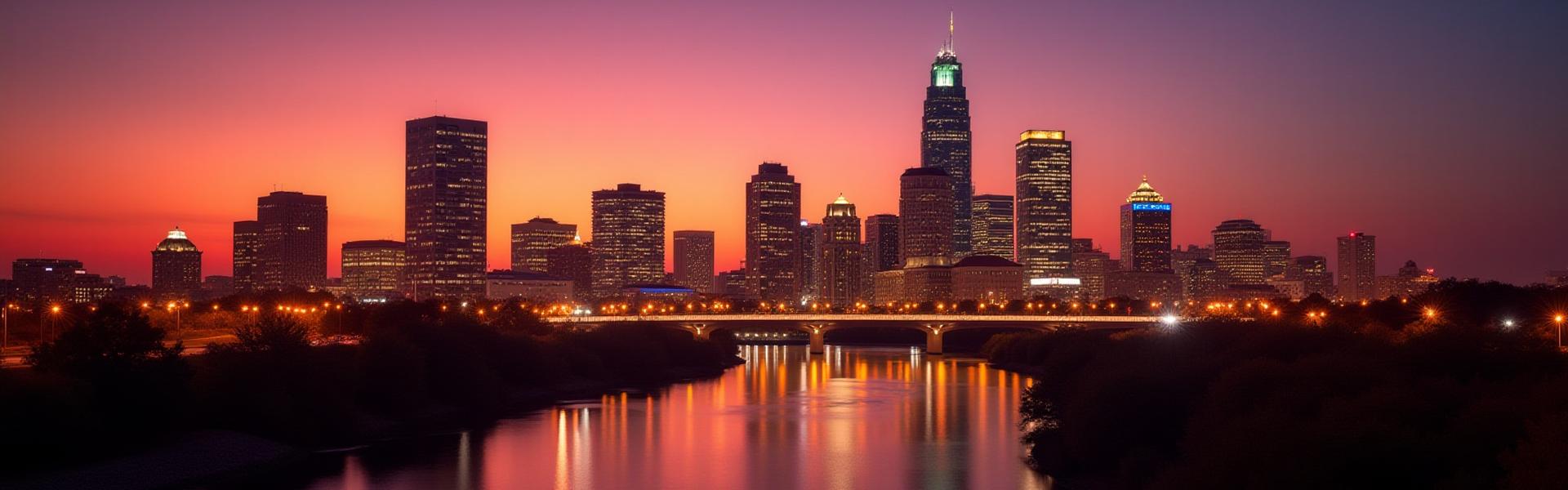 Austin, Texas skyline at sunset